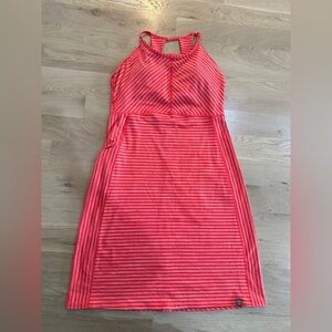 title nine yipes fit and flare high neck striped dress size medium